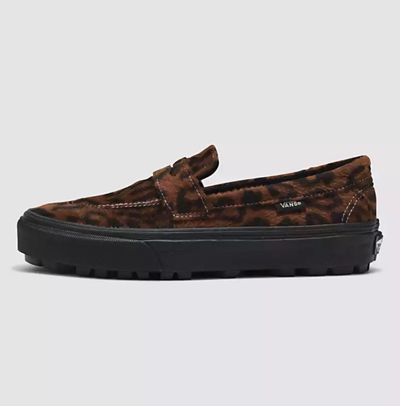 NWOT Vans Women's Brown/Black Leopard Loafers Skate Sneakers, 5, 6 & 6.5 - Picture 2 of 12